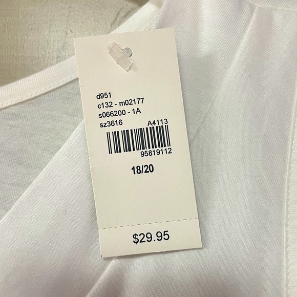 NWT Lane Bryant Active White Cross Front Tank Sz 18/20 Workout Athletic - Picture 3 of 4